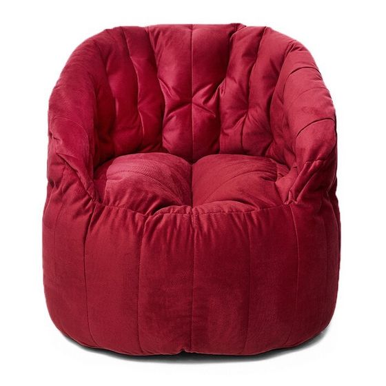 Кресло Челси, размер 85х85 см, ткань велюр, цвет бордовый