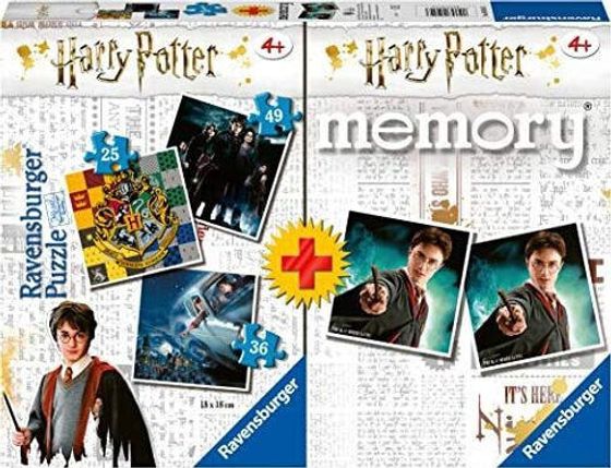 Ravensburger Ravensburger Multipack, 1 x Memory + 3 x Puzzle Harry Potter (05054) - Wielokolorowe / Asortyment