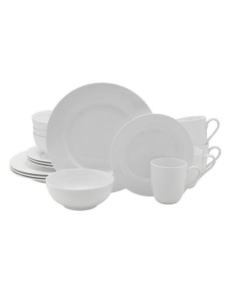 Everyday Whiteware Classic Rim 16 Piece Dinnerware Set, Service for 4