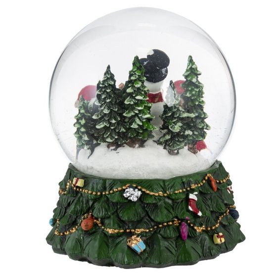 Фигурка декор в стекл шаре &quot;Снеговик&quot; (подсв, муз, вьюга, AAх3 н/п), D 14 см, L15,5 W15,5 H20 см