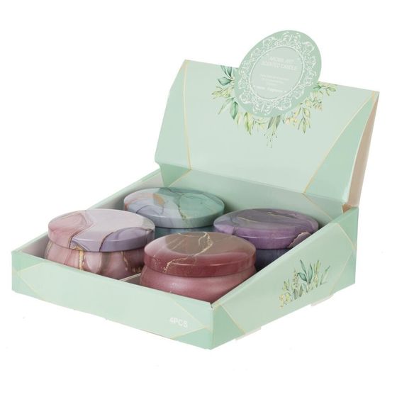 Свеча ароматическая (блок микс 4шт), L7 W7 H4,5 см, 4в.