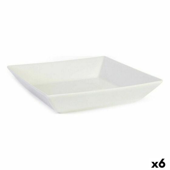 Салатница La Mediterranea Elite White Ceramic 21 x 21 x 4,5 см (6 шт.) (21 x 21 x 4,5 см)