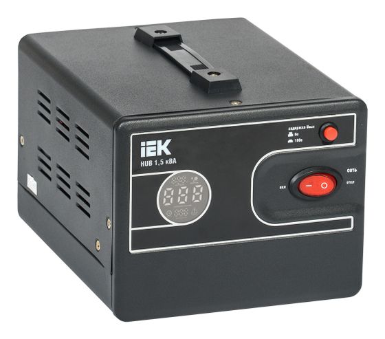 Стабилизатор напряжения IEK Hub 1500Вт 1500ВА черный