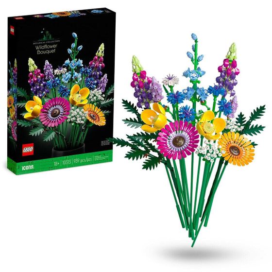 Строительный набор Lego Icons 10313 Bouquet of wild flowers 939 Предметы