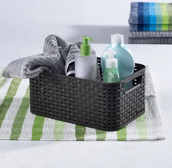 Корзина RATTAN STYLE BOX S тёмно-серая
