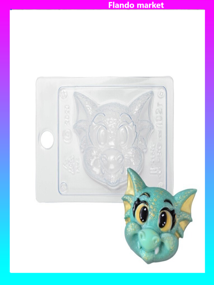 !09 Форма для шоколада пластиковая «Голова дракона», размер изделия 8,5×7,5×3 см, цвет прозрачный