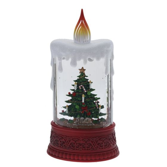 Изделие декоративное &quot;Свеча&quot; (подсвет, муз, вьюга, 3хААА н/п +USB), L12,5 W8 H24,5 см