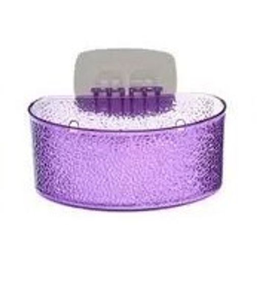 !09 Набор для ванной из 2-х предметов "Fresh Code": Полка для ванной 1 ярус + мыльница, на липкой основе, цвет фиолетовый