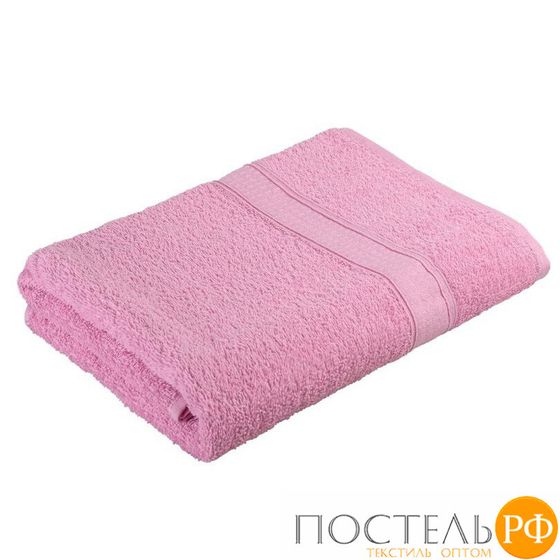 529698/10-3 Полотенце махровое с бордюром розовый. 70*140, 420гр/м2