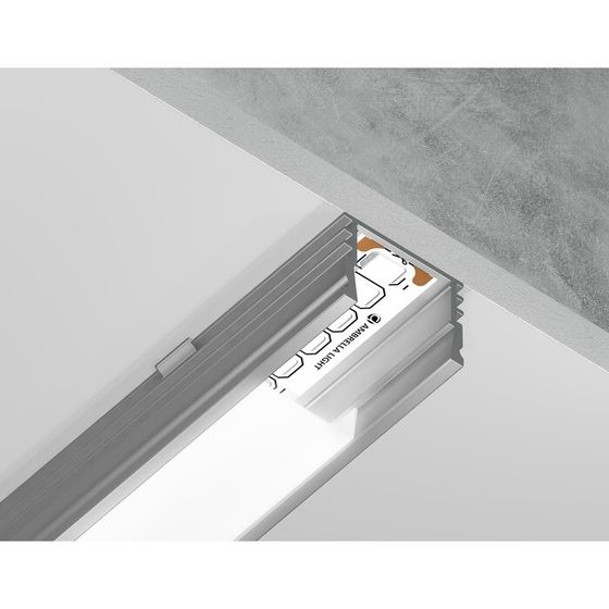 Профиль алюминиевый накладной Ambrella Illumination Alum Profile, GP1750AL, 2000х12х15.7 мм, цвет серебро, матовый рассеиватель