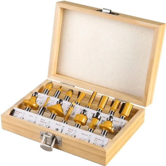 Набор фрез Deko DH16 (065-0790) d(посад.)=8мм  (упак.:16шт) для фрезеров
