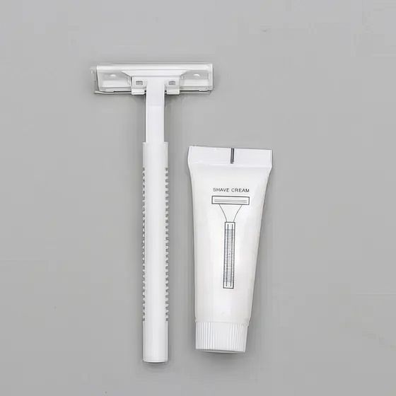 !09 Набор 14 комплектов - Бритва Стандарт с двумя нержавеющими лезвиями и крем для бритья 10 гр.