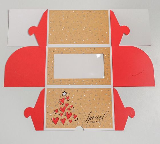 !09 НАБОР 5 ШТУК - Коробка для капкейков (на 2 шт.) «Для любимых» 10 х 16 х 10 см.