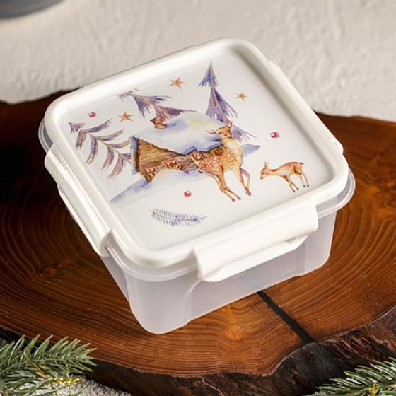 Контейнер АКВАРЕЛЬ для СВЧ квадратный 0.6л