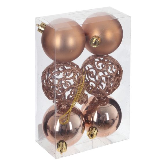 Набор из 6шт Украшение новогоднее "Шар", D 6 см, L17,5 W6 H11,5 см