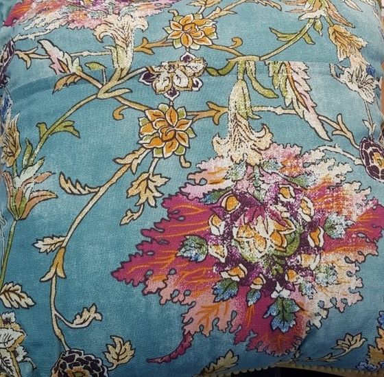 !09 Подушка декоративная «Антик», размер 45x45 см 100% хлопок цвет бирюзовый/коричневый