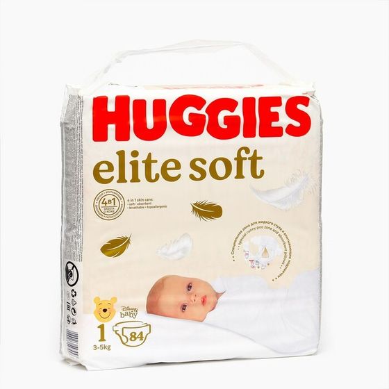 Подгузники &quot;Huggies&quot; Elite Soft 1, 3-5кг, 84 шт