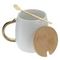 Кружка с крышкой и ложкой, L7,8 W7,8 H9,8 см, 1 штука, дизайн микс