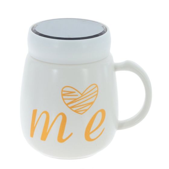 Набор из 2-х кружек с крышкой, 500 мл, L12 W9 H12 см