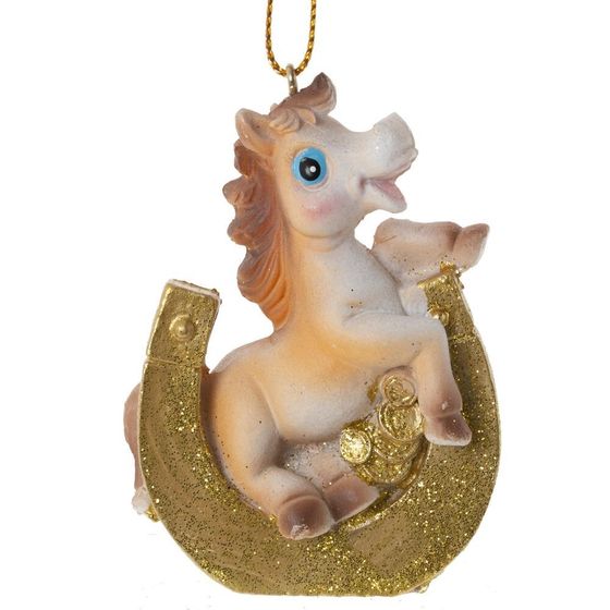 Фигурка декоративная  подвесная &quot;Лошадка&quot;, L5 W3 H7,5 см, 6в.