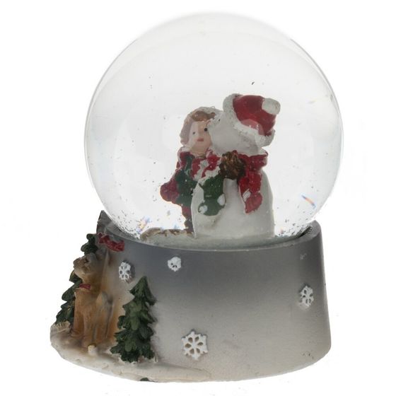Фигурка декоративная &quot;Снеговик&quot; в стекл шаре, L7 W7 H8,5 см, 2в.