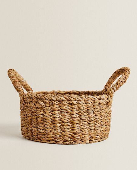 Braided basket with handles