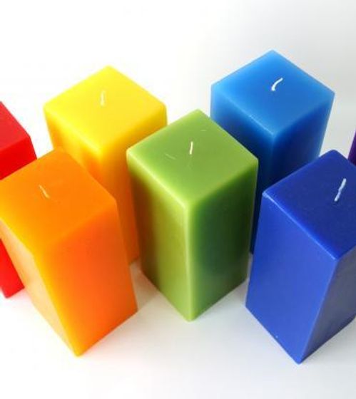 !Свеча цветная парафиновая &quot;Квадрат&quot; 8x8x20 cм цвет бирюзовый