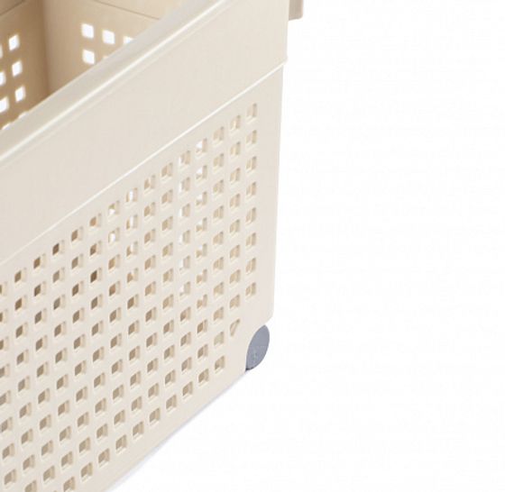 Контейнер ЛОФТ латте 355х130х170мм на колесах узкий