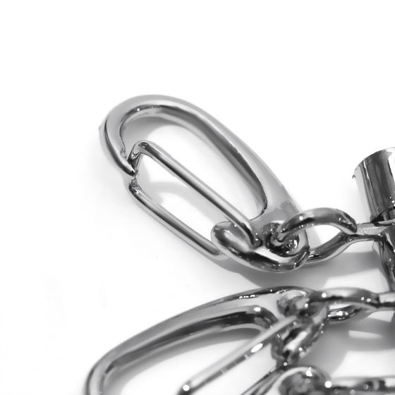 !09 Комплект из 5-ти основ - Основа для ключницы, 4 карабина, 34×50 мм, цвет серебряный