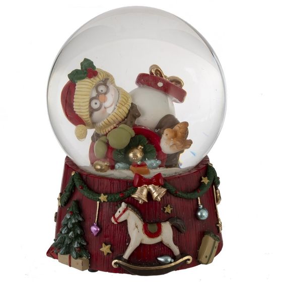 Фигурка декоративная &quot;Снеговик&quot; в стекл шаре (ключ,муз), D 10 см, L10 W10 H14 см