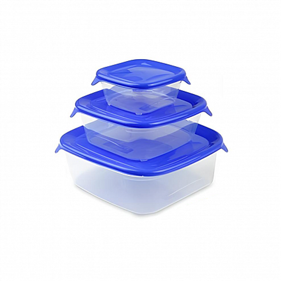 Набор контейнеров для СВЧ FRESH&amp;GO 0.81.72.90.25л синий