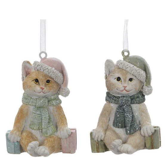 Фигурка декоративная подвесная "Котёнок", L4,5 W4,5 H7 см, 2в.