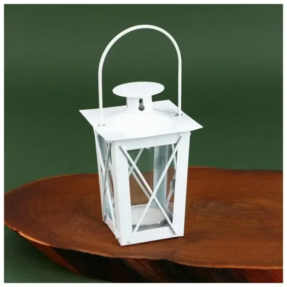 !09 Новогодний набор из 3-х предметов: Cвеча-столбик, фонарик «Исполнения желаний», чайная свеча