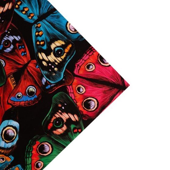 !Бумага упаковочная 2 листа глянцевая двусторонняя «Бабочки», 70 × 100 см.