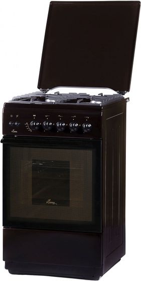 Плита газовая Flama FG 24227 B коричневый (металлическая крышка) реш.чугун