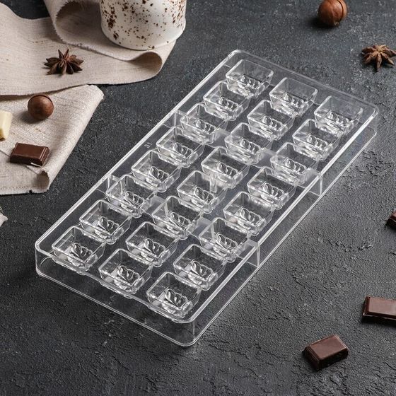 !Форма для шоколада и конфет KONFINETTA «Ягодный лист», 27,5×17,5×2,5 см, 24 ячейки, ячейка 2,7×2,5×1,2 см