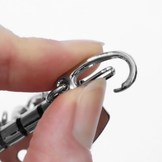 !09 Комплект из 5-ти основ - Основа для ключницы, 4 карабина, 34×50 мм, цвет серебряный