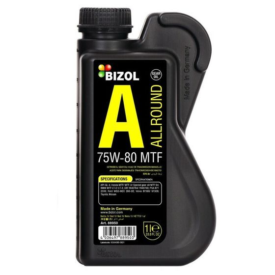 Трансмиссионное масло BIZOL Allround Gear Oil MTF 75W-80, синтетическое, 1 л