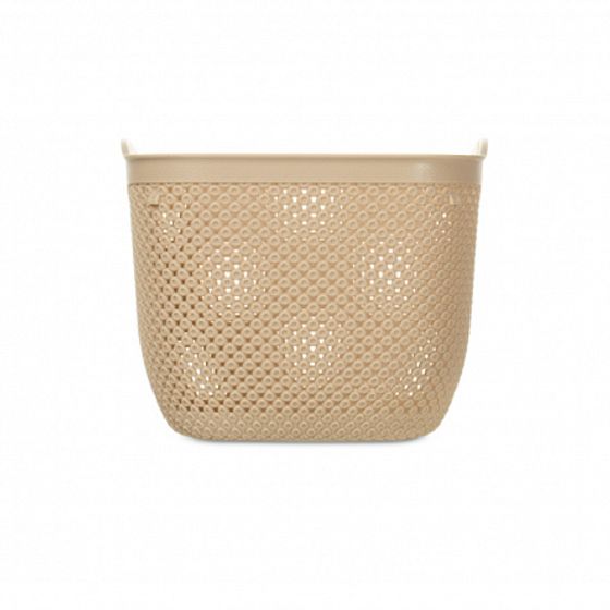 Корзина DIAMOND латте 22х22х17.5см круглая с ручками