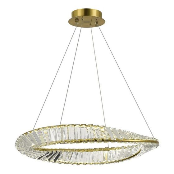 Светильник подвесной St Luce. SL6204.301.01. Ritorto. 1х32 Вт, LED, 4000K, 2720 Lm, 60х60х80 см, цвет латунь