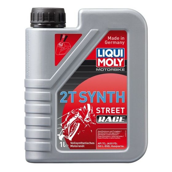 Масло моторное LiquiMoly Motorbike 2T Synth Street Race TC FD L-EGD, синтетическое, 1 л