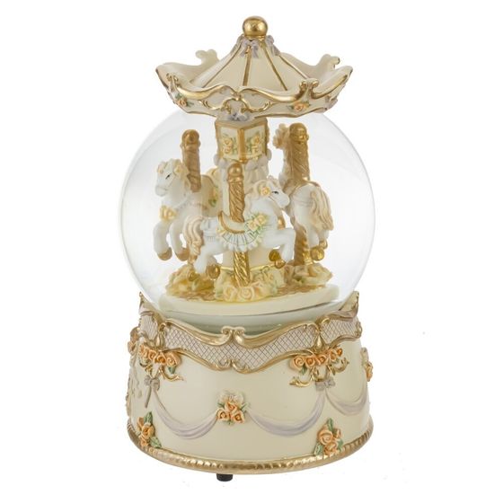 Фигурка декоративная в стекл шаре &quot;Карусель&quot; (ключ,муз, движ), D10 см, L9,5 W9,5 H17,5 см, 2в.