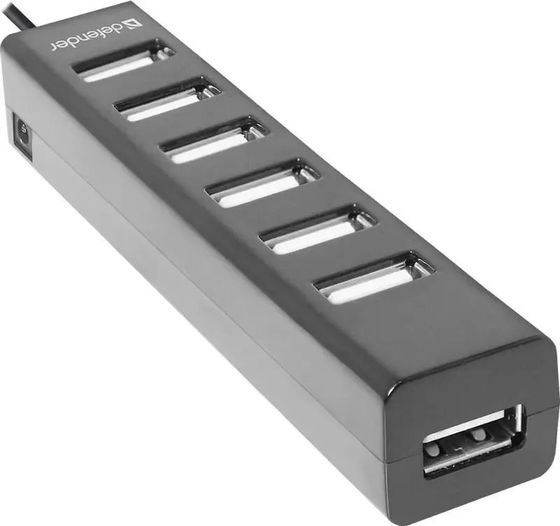 Разветвитель Defender USBQuadro Swift USB2.0 портов:7 черный (83203)