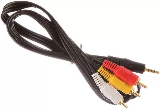 Кабель Atcom Jack3.5 &amp;lt;-&amp;gt; 3RCA 1м черный (AT1006)