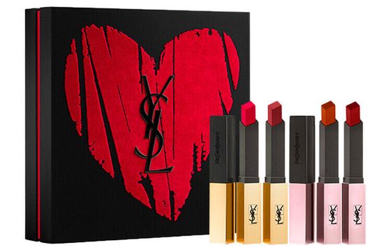 SAINT LAURENT Little Gold Bar Lipstick Qixi Festival Limited Lipstick Set Velour Matte Mist Complexion Pack Of 4