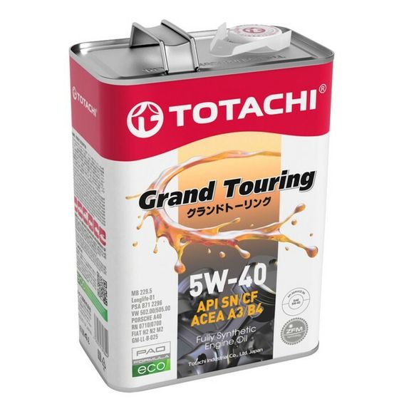 Масло моторное Totachi Grand Touring, SN/CF 5W-40, синтетическое, 4 л