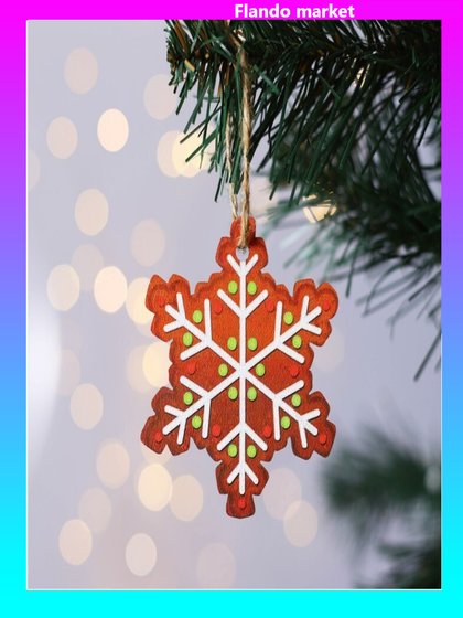 !09 Елочная игрушка 3 штуки «Снежинка», 7.5 х 8.5 см.