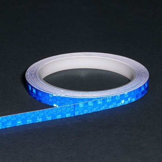 Светоотражающая лента, самоклеящаяся, синяя, 1 см х 8 м