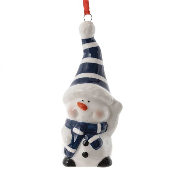Фигурка декоративная подвесная &quot;Снеговик&quot;, L3,5 W4,5 H9,5 см, 3в.