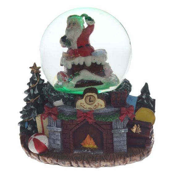 Фигурка в стекл. шаре с музыкой, эффектом вьюги и подсвет.&quot;Санта&quot;, D 10 см, L16 W13,5 H15,5 см